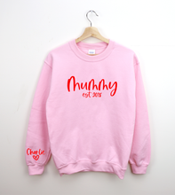 Mummy / Mama / Name with Names on Sleeve Jumper - PLUS SIZE