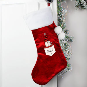 Personalised Gonk Family Red Christmas Stocking