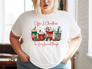 Red Coffee & Christmas Top - PLUS SIZE