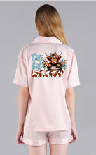 Cute Highland Cow Adults Satin Pj's