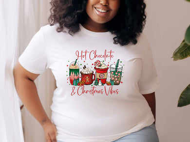 Red Hot Chocolate & Christmas Vibes Top - PLUS SIZE