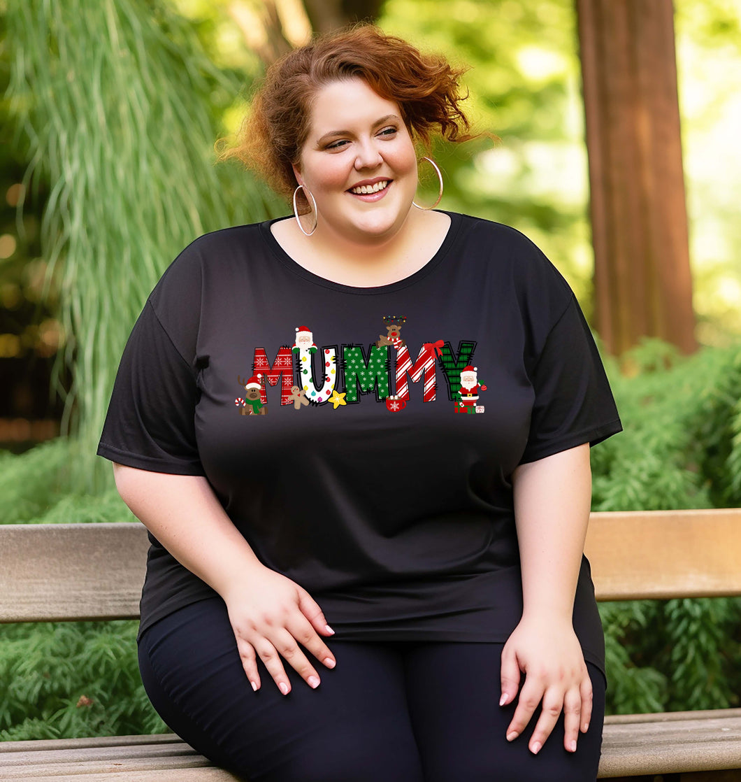 Plus Size - Women's Personalised Christmas theme Top – Ooh Darling