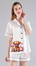 Cute Highland Cow Adults Satin Pj's