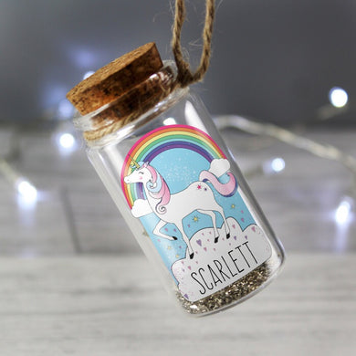 Personalised Unicorn Glitter Message in a Bottle - Ooh Darling
