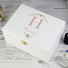 Personalised Floral Bouquet White Wooden Keepsake Box - Ooh Darling