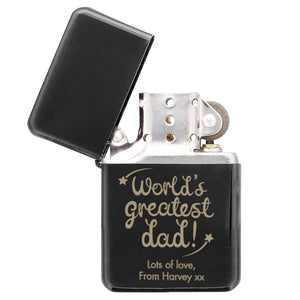 Personalised 'World's Greatest Dad' Black Lighter - Ooh Darling