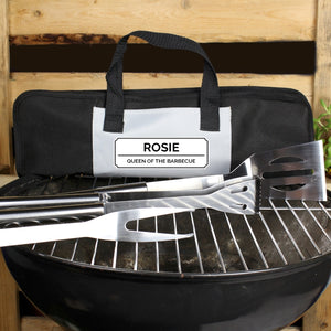 Personalised Classic Stainless Steel BBQ Kit - Ooh Darling