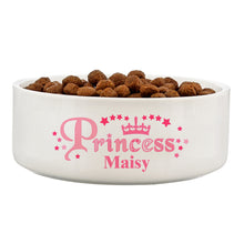 Personalised Princess 14cm Medium White Pet Bowl - Ooh Darling