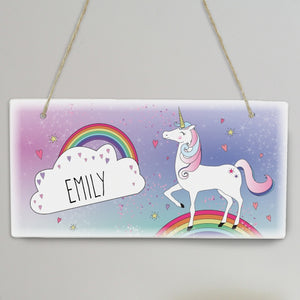 Personalised Unicorn Wooden Sign - Ooh Darling