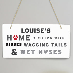 Personalised 'Wagging Tails' Dog Wooden Sign - Ooh Darling
