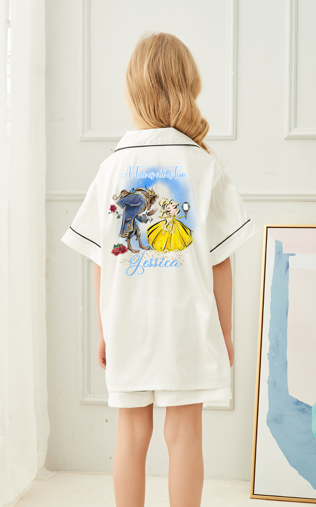 A Tale as old as Time Beauty & the Beast themed Adults Satin Pj's