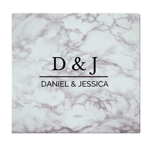 Personalised Marble Effect Glass Chopping Board/Worktop Saver - Ooh Darling