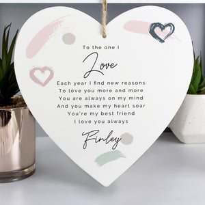 Personalised Love Large Wooden Heart - Ooh Darling