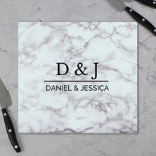 Personalised Marble Effect Glass Chopping Board/Worktop Saver - Ooh Darling