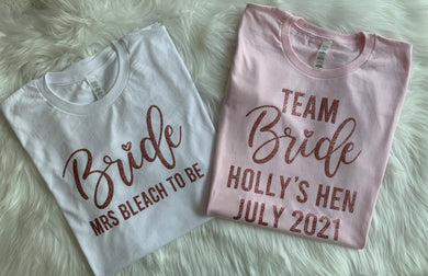 Hen Party T-Shirt - TEAM BRIDE