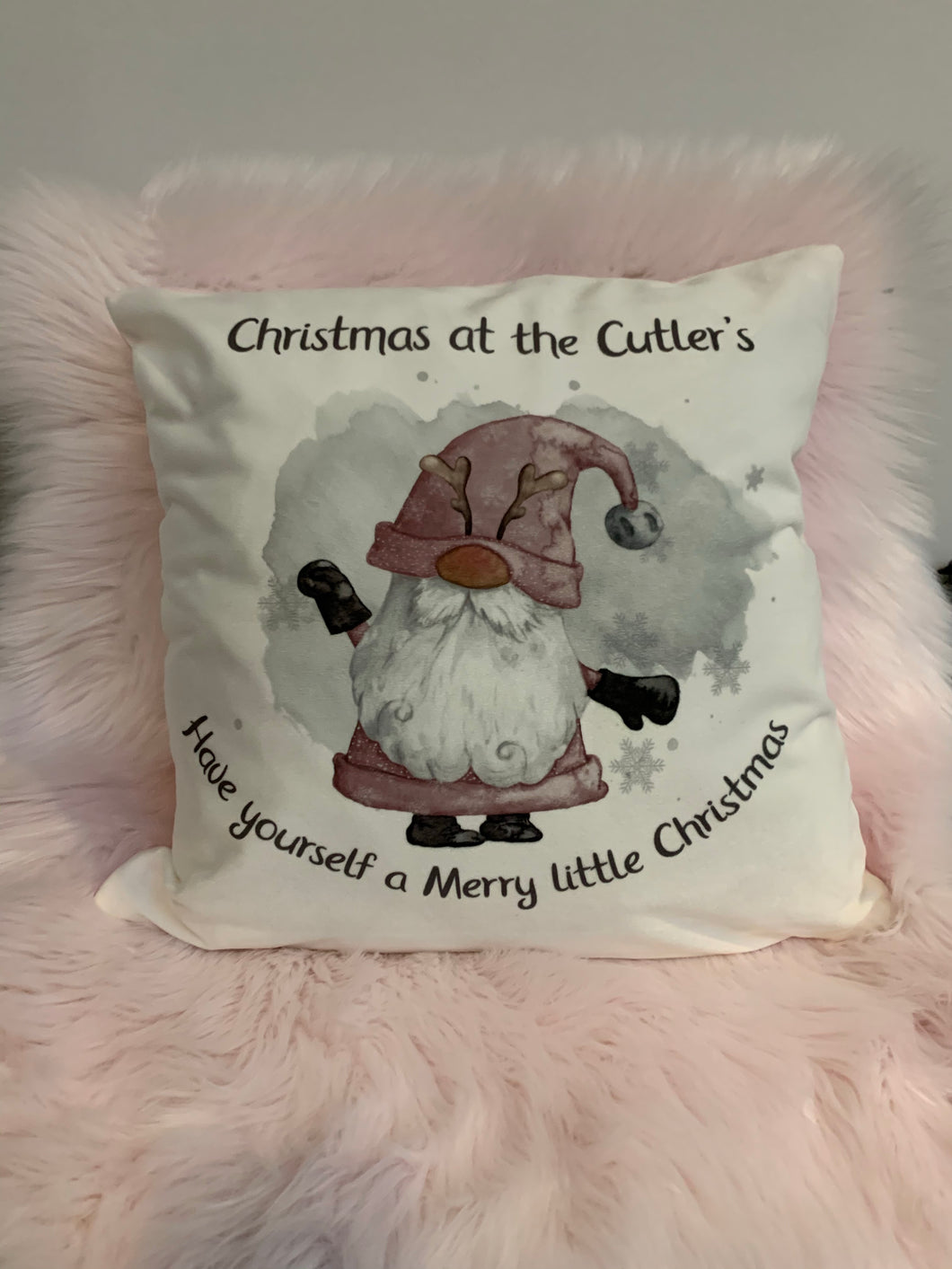 Pink Gnome Cushion