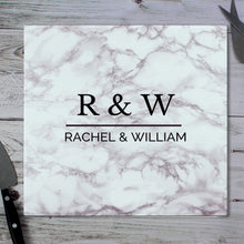 Personalised Marble Effect Glass Chopping Board/Worktop Saver - Ooh Darling