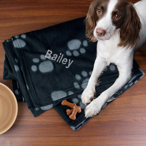 Personalised Dog Paw Print Fleece Blanket - Ooh Darling