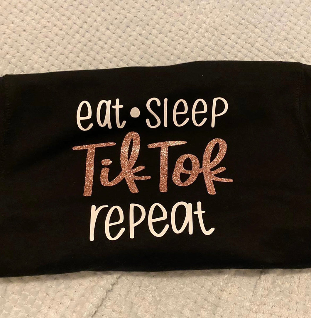 Kids Eat Sleep Tik Tok Repeat T - Shirt