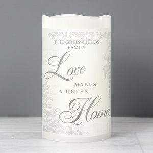 Personalised Love Makes a Home LED Candle - Ooh Darling