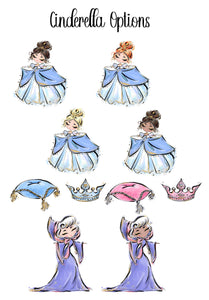 Personalised Cinderella themed Adults Satin Pj's